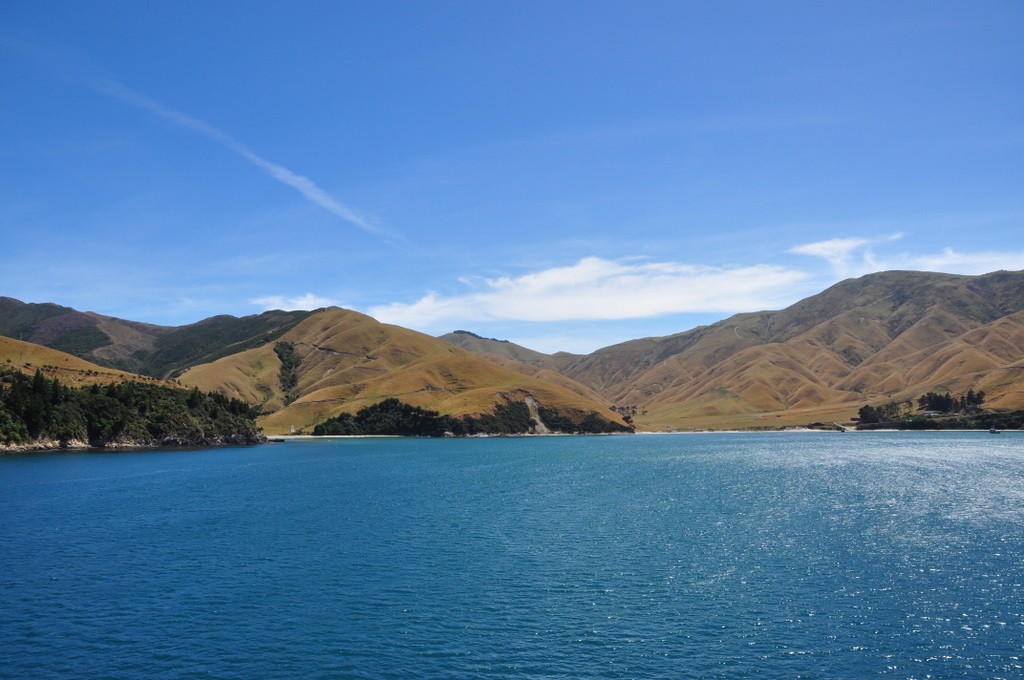 Stunning scenery in the Sounds on the way to Picton. Marlborough Sound?